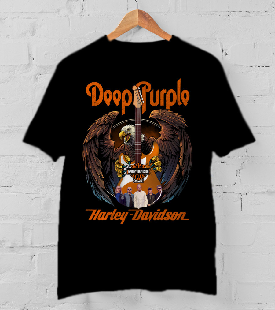 Deep Purple Harley Davidson Eagle Guitar Band Members T-Shirt