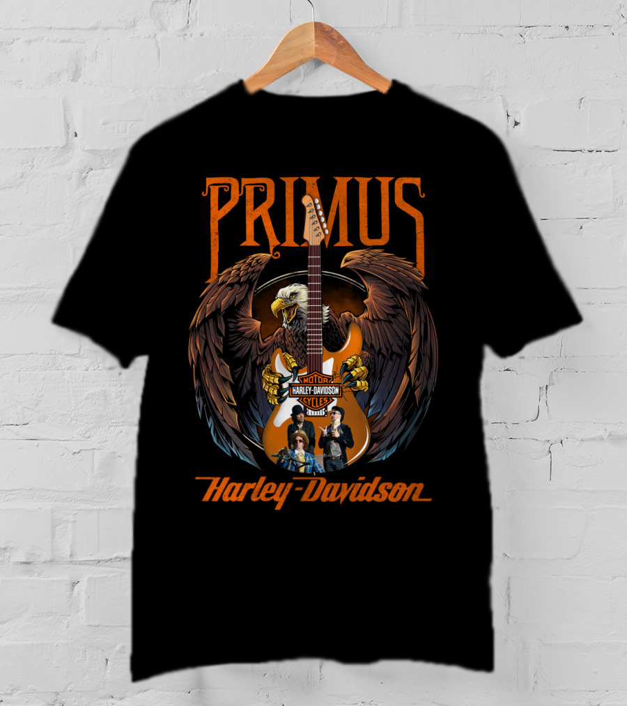 Primus Harley Davidson Motorcycles Eagles Guitar T-Shirt