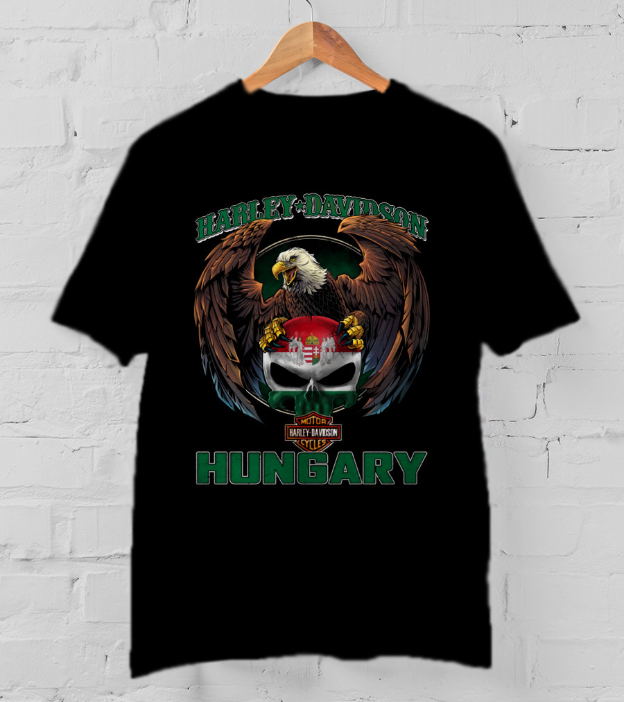 Harley Davidson Motor Cycles Eagle Hungary T-Shirt