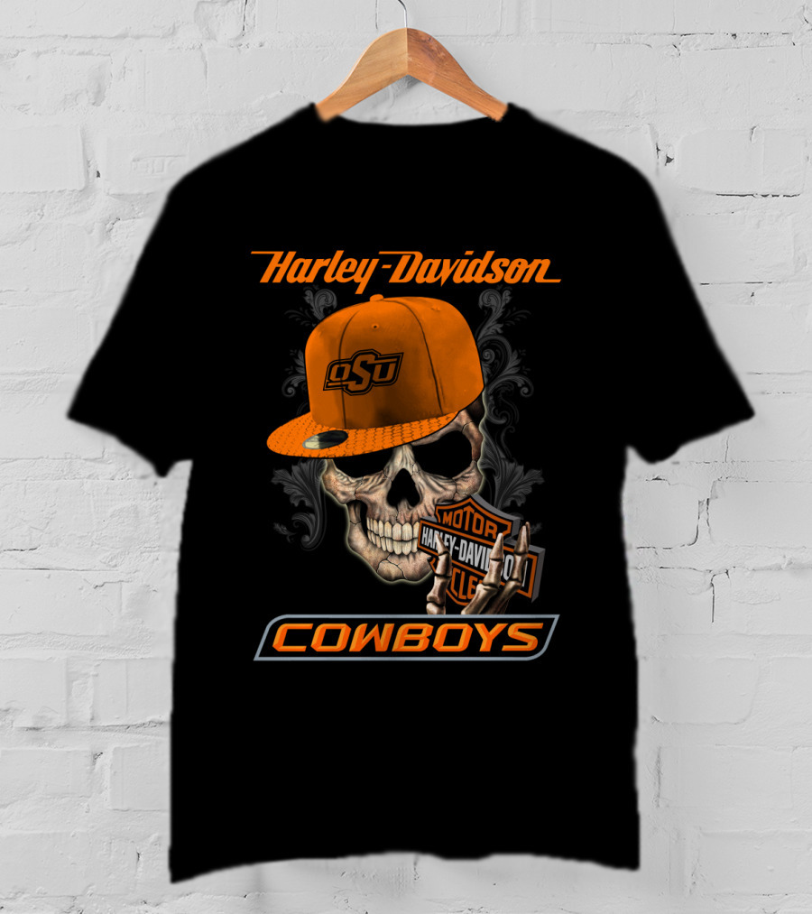 Harley Davidson Osu Cowboys Skull T-Shirt