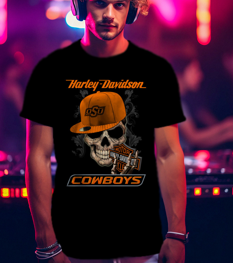 Harley Davidson Osu Cowboys Skull T-Shirt