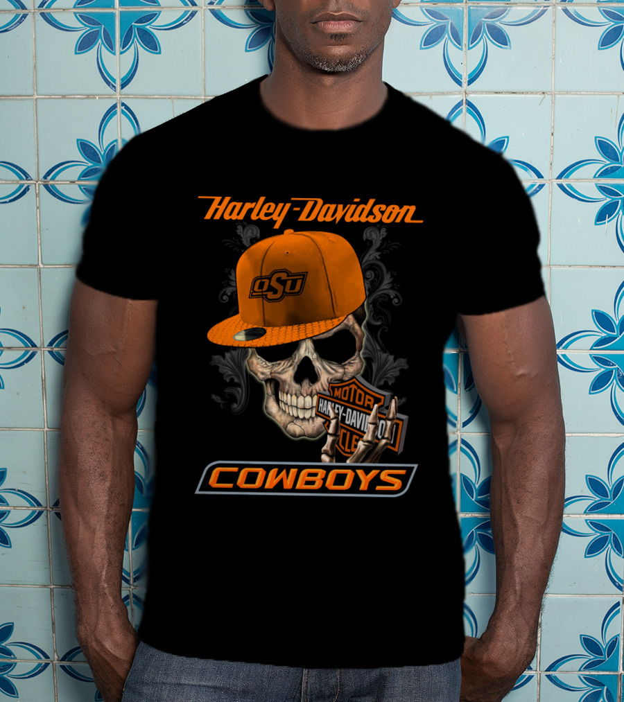 Harley Davidson Osu Cowboys Skull T-Shirt