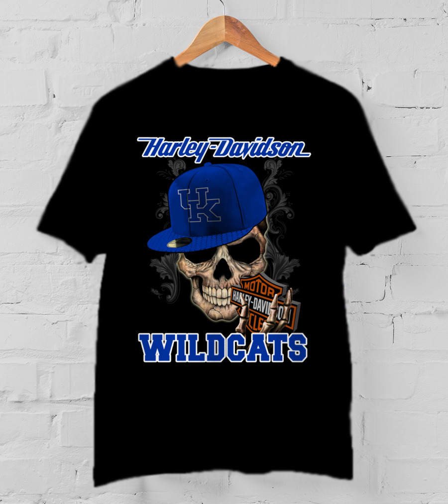 Harley Davidson Skull Kentucky Wildcats T-Shirt