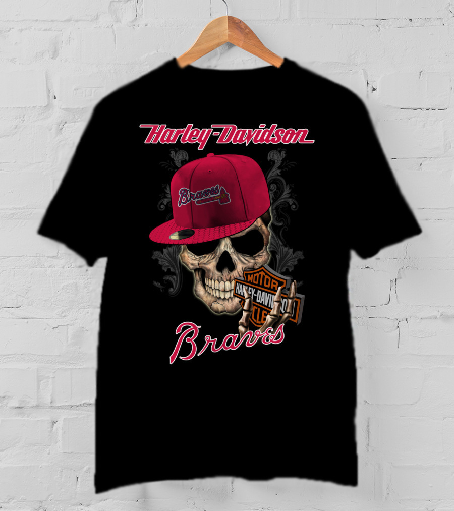 Harley Davidson Braves Skull Atlanta T-Shirt