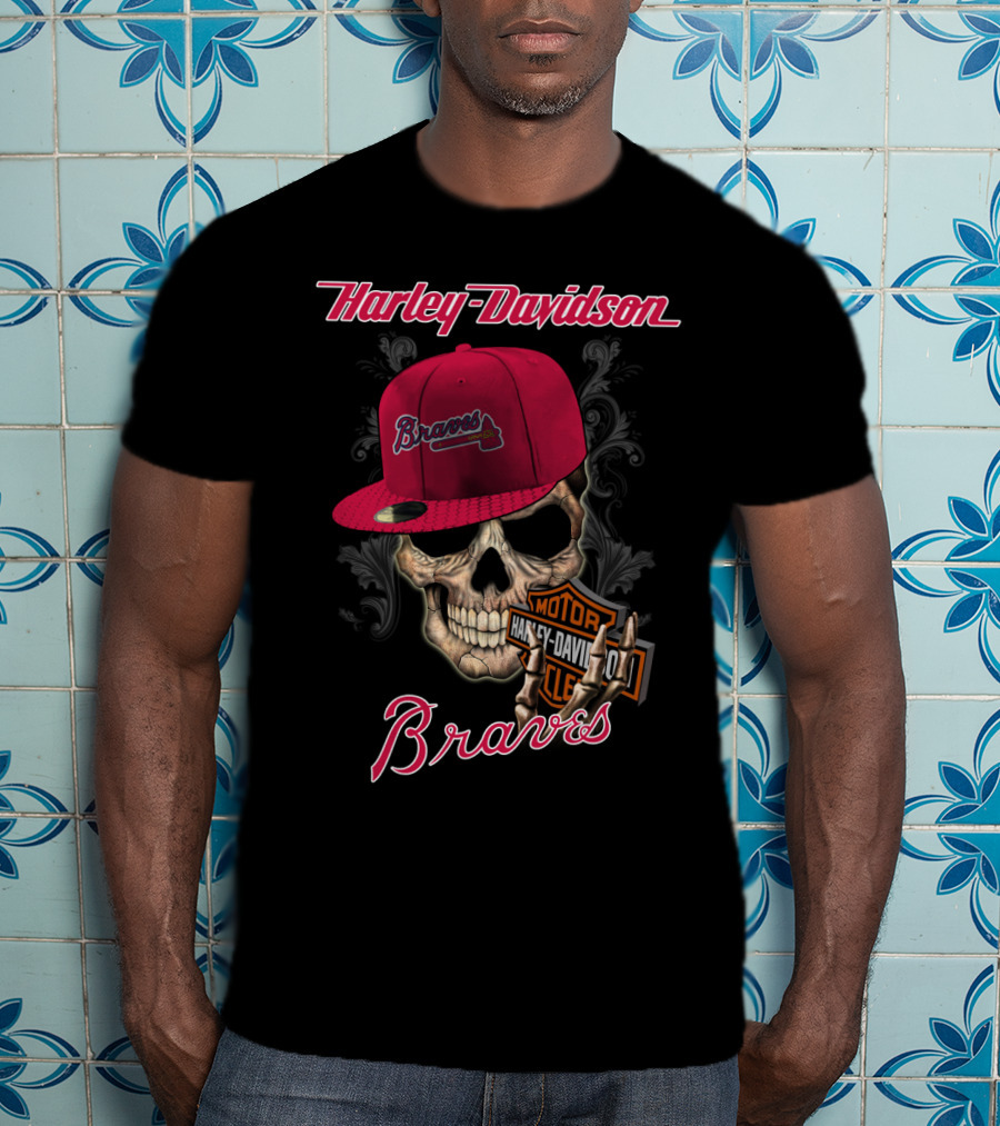 Harley Davidson Braves Skull Atlanta T-Shirt