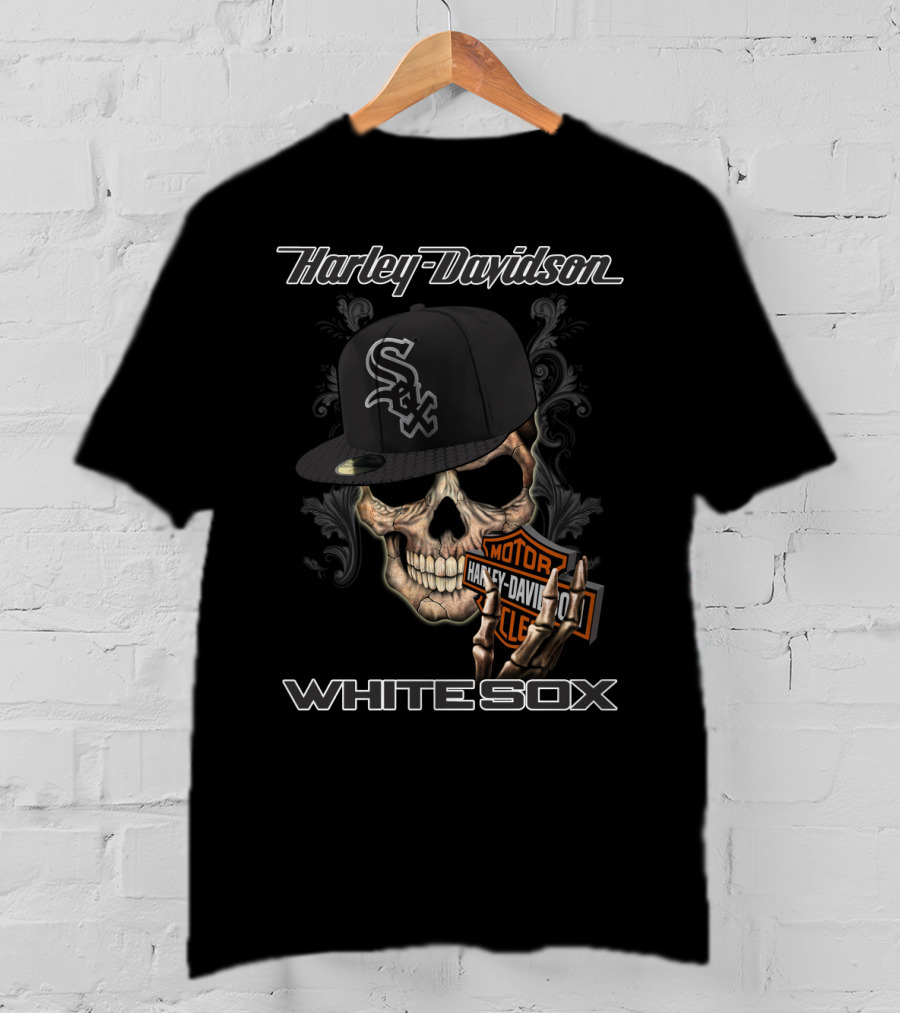 Harley Davidson Skull Chicago White Sox T-Shirt