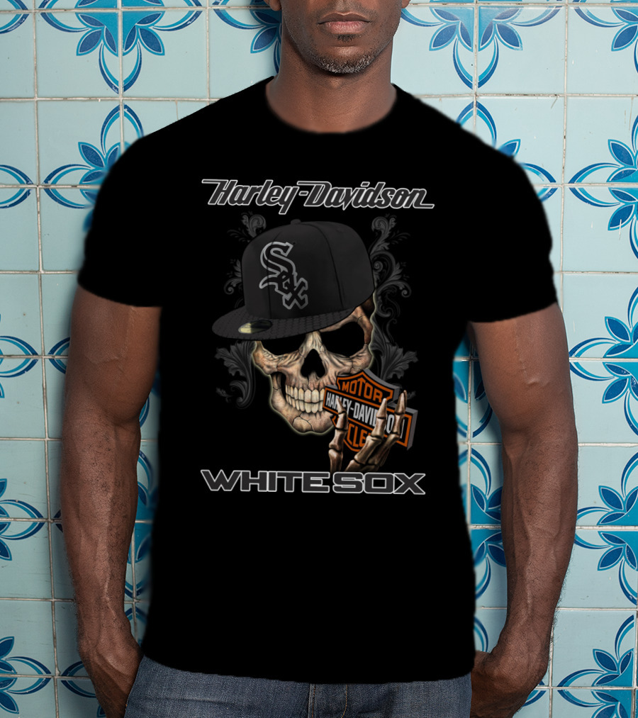 Harley Davidson Skull Chicago White Sox T-Shirt