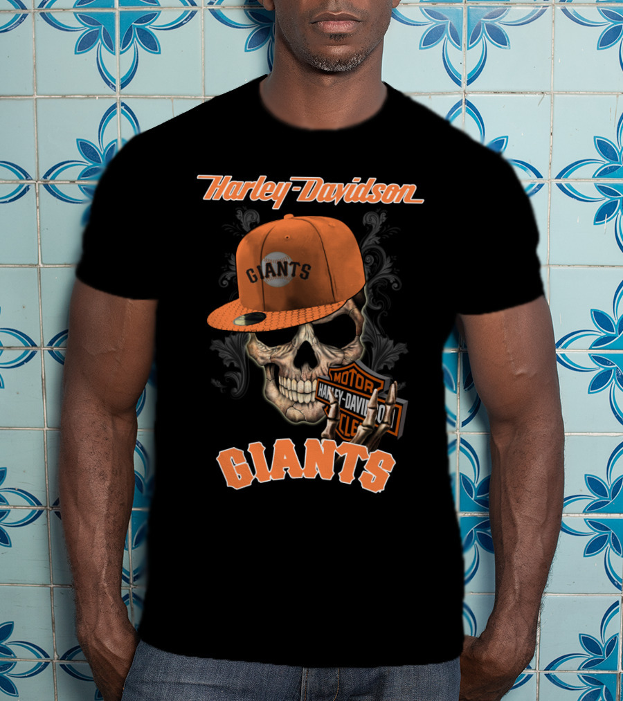 Harley Davidson Giants Skull Cap Motor San Francisco T-Shirt
