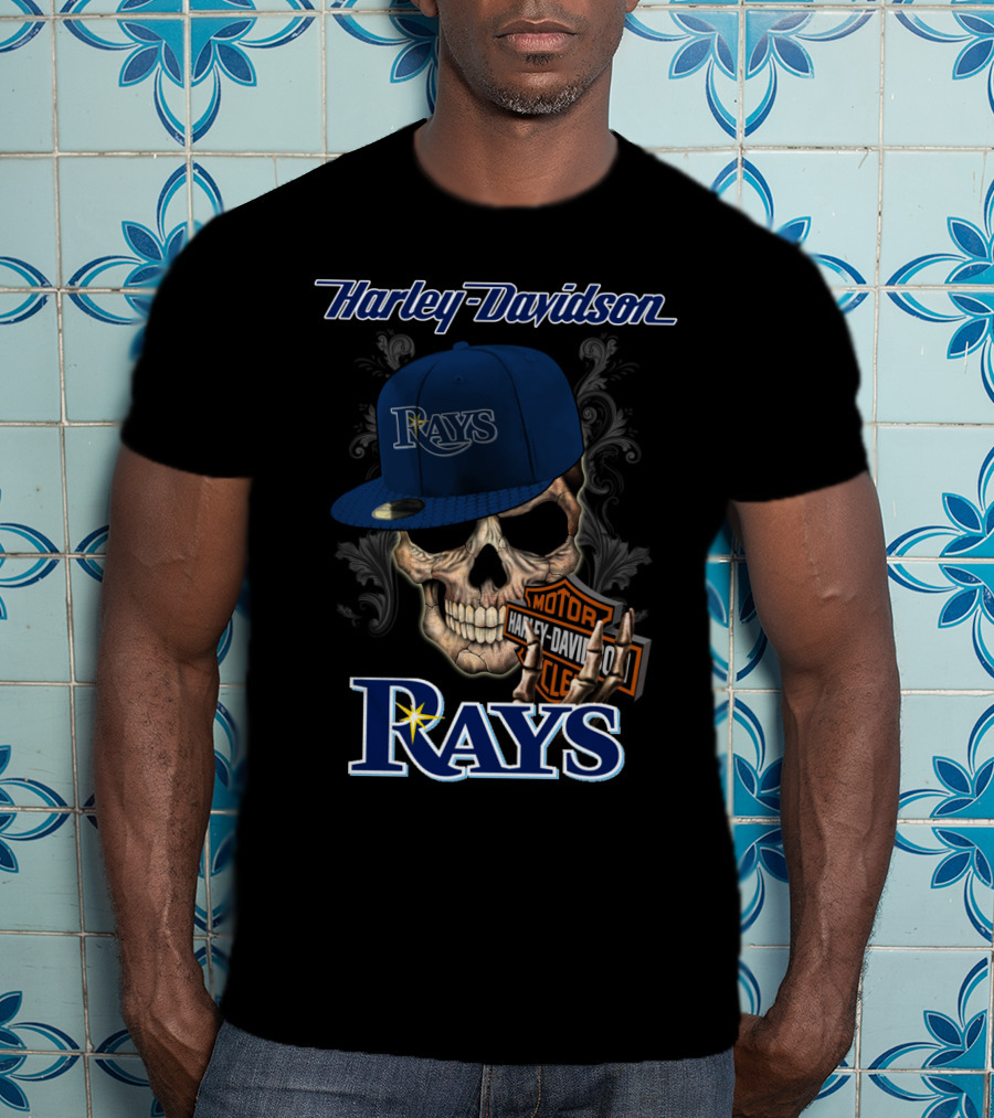 Harley Davidson Skull Rays Tampa Bay T-Shirt