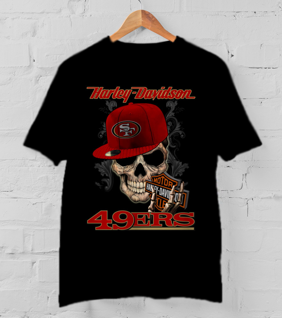 Harley Davidson Sf Skull Cap 49ers T-Shirt