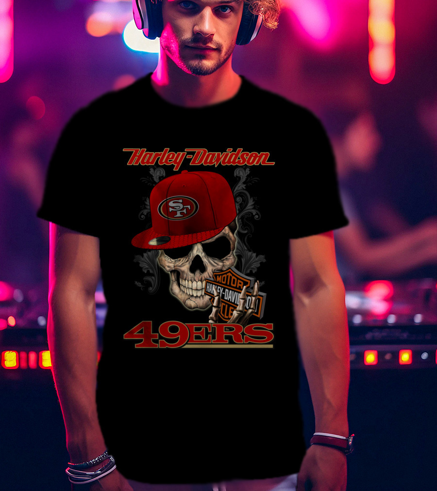 Harley Davidson Sf Skull Cap 49ers T-Shirt