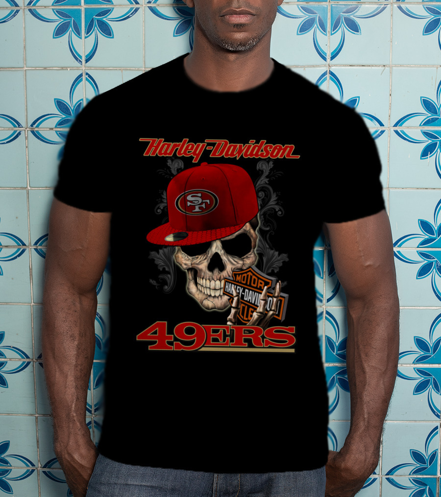 Harley Davidson Sf Skull Cap 49ers T-Shirt