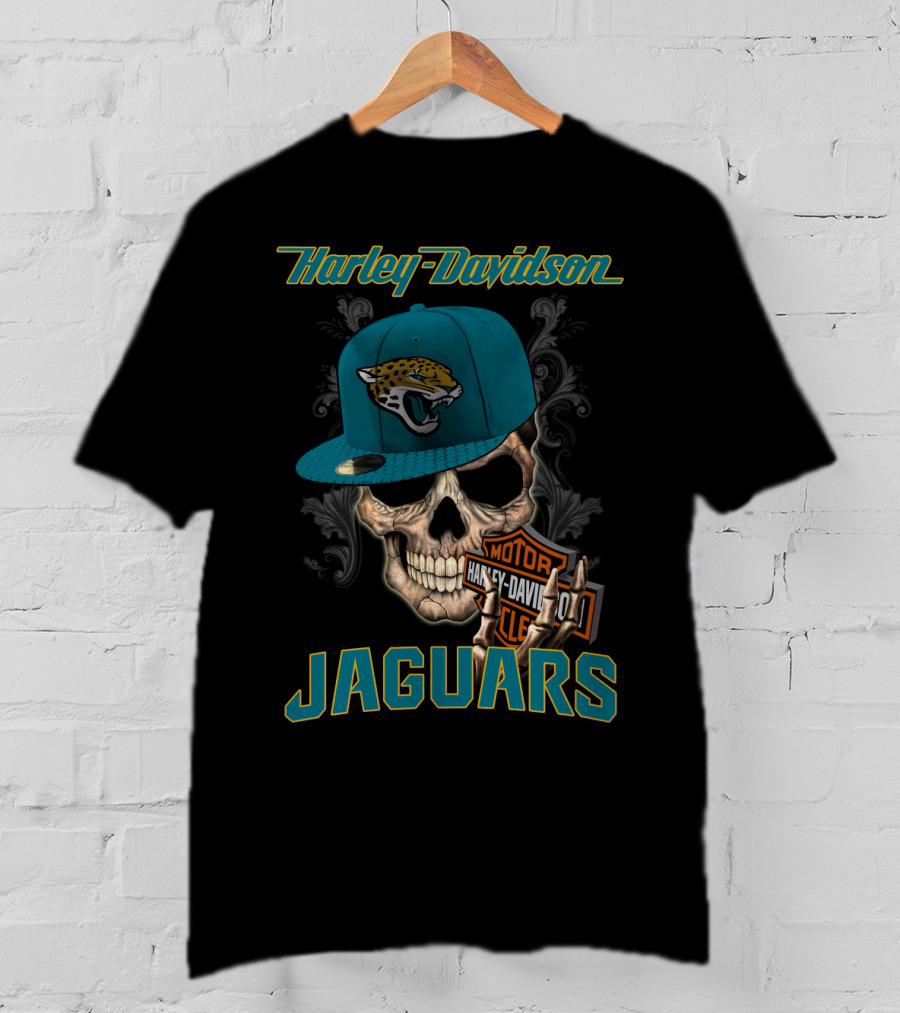 Harley Davidson Skull Jacksonville Jaguars Moto T-Shirt