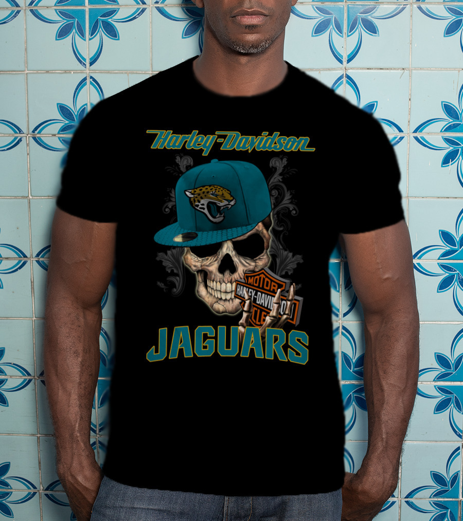 Harley Davidson Skull Jacksonville Jaguars Moto T-Shirt
