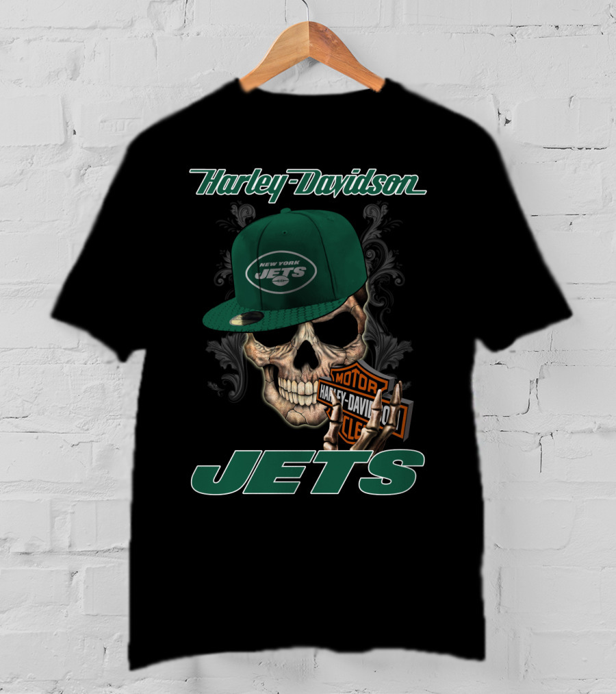 Harley Davidson New York Jets Skull T-Shirt