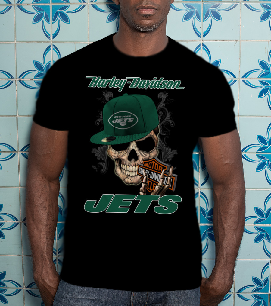 Harley Davidson New York Jets Skull T-Shirt