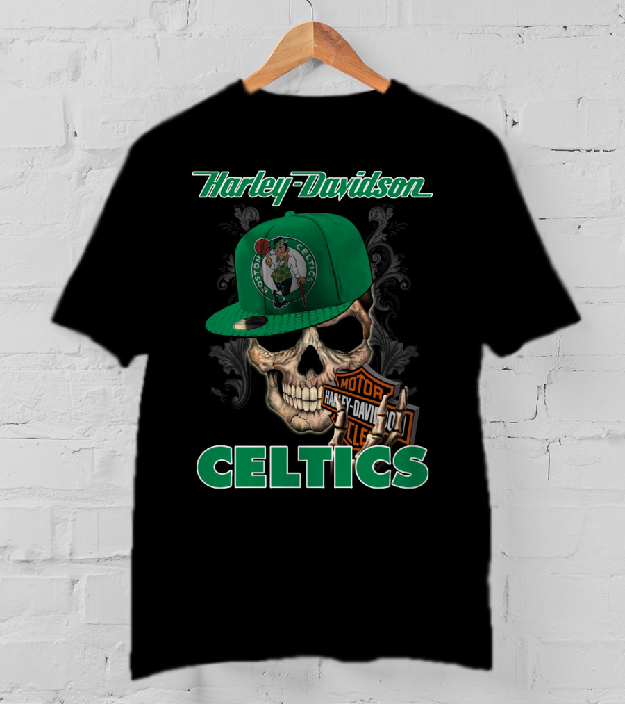 Harley Davidson Boston Celtics Skull Nba1 T-Shirt
