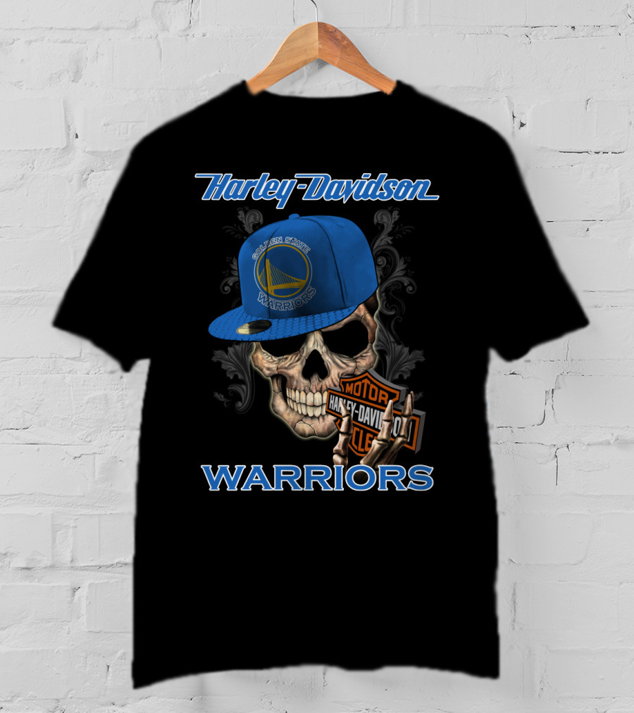 Harley Davidson Motor Skull Golden State Warriors T-Shirt