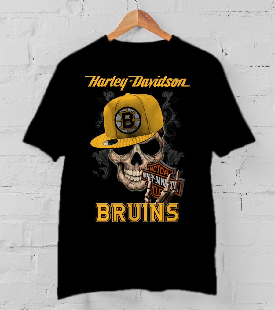 Harley Davidson Skull Boston Bruins T-Shirt