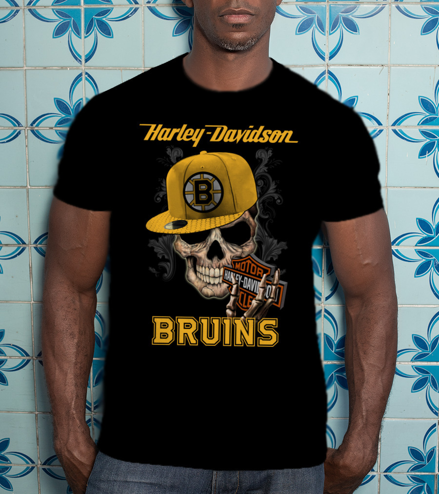 Harley Davidson Skull Boston Bruins T-Shirt