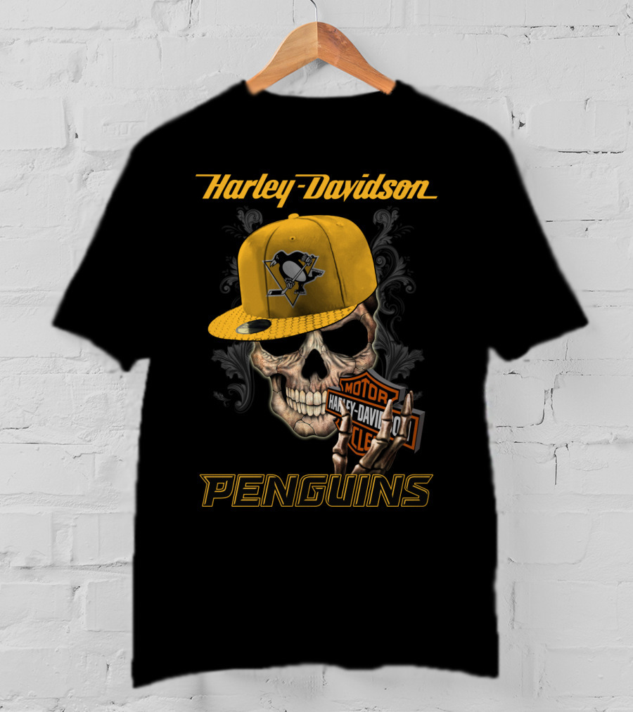 Harley Davidson Pittsburgh Penguins Skull Nhl1 T-Shirt