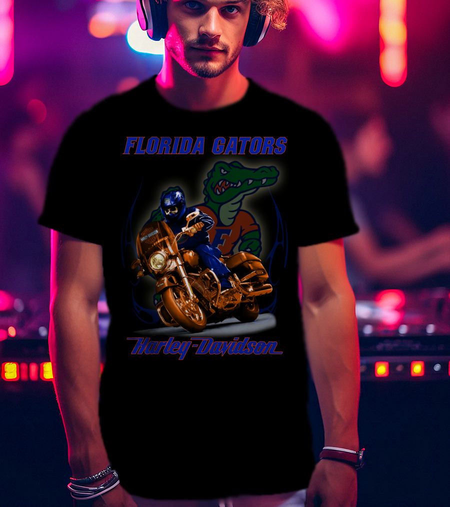 Florida Gators Harley Davidson Motorbike Rider T-Shirt