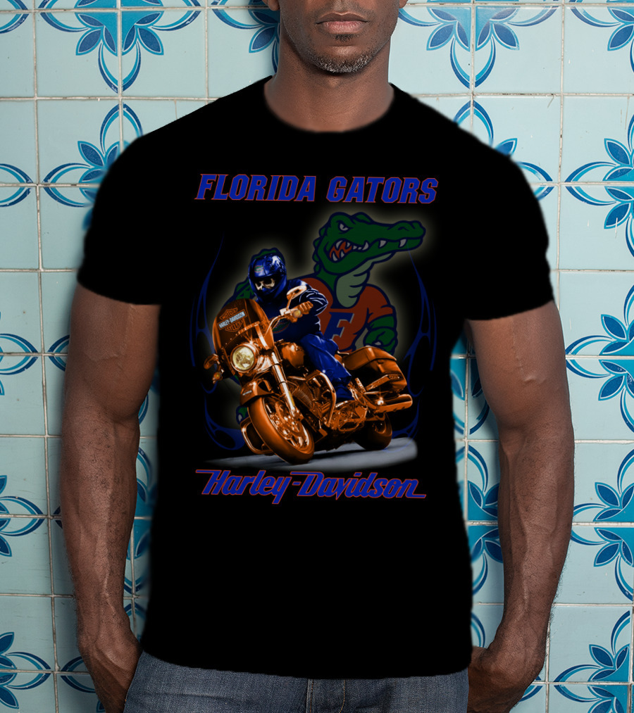 Florida Gators Harley Davidson Motorbike Rider T-Shirt