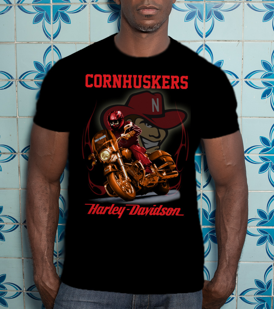 Cornhuskers Harley Davidson Nebraska Cornhuskers Rider T-Shirt