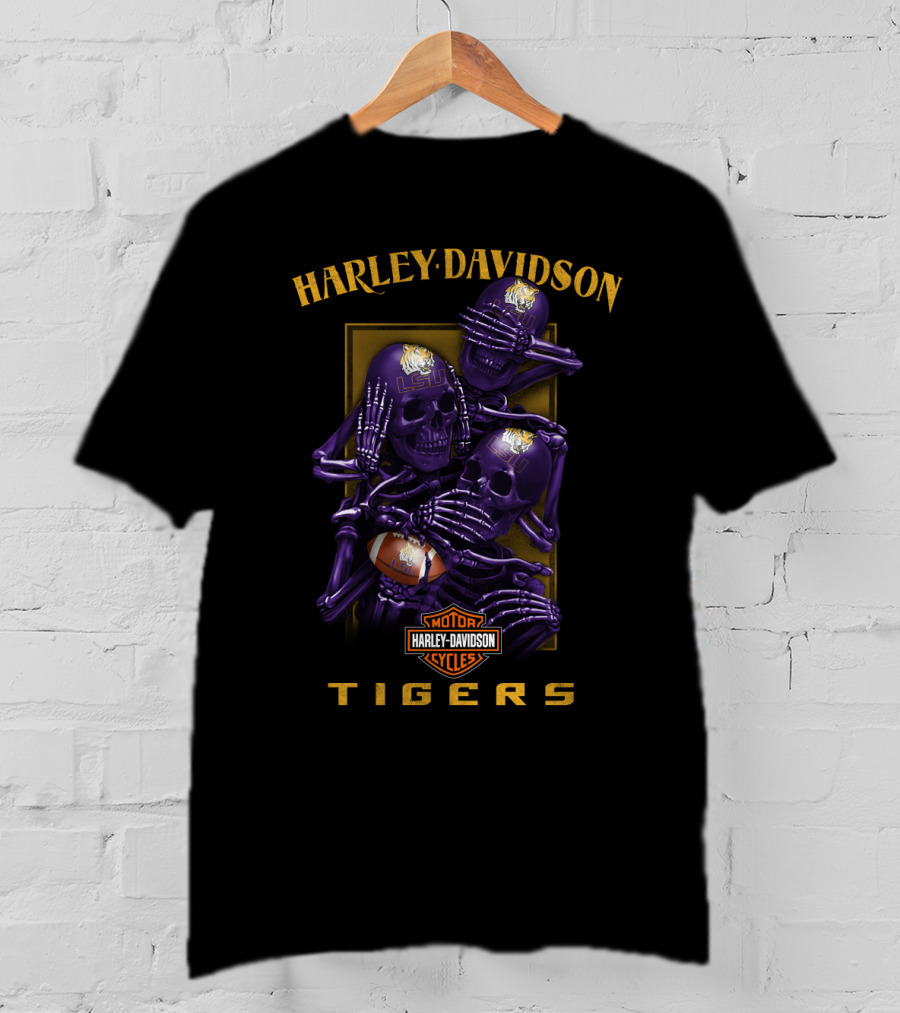 Harley Davidson Lsu Tigers Motorcycles T-Shirt