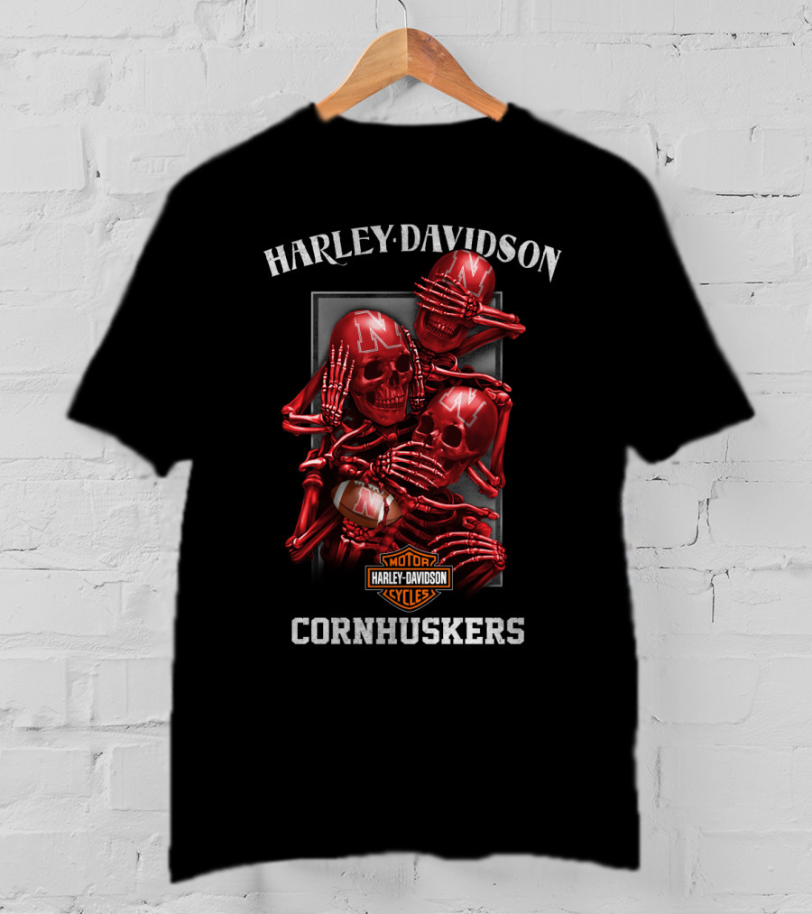 Harley Davidson Motor Cycles Cornhuskers T-Shirt