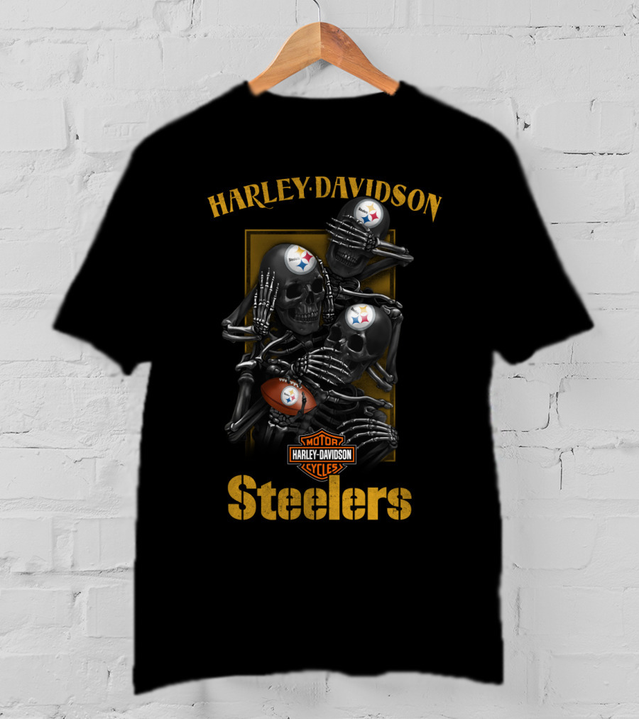 Harley Davidson Motor Cycles Steelers Hl1402 Nfl Pittsburgh Steelers T-Shirt