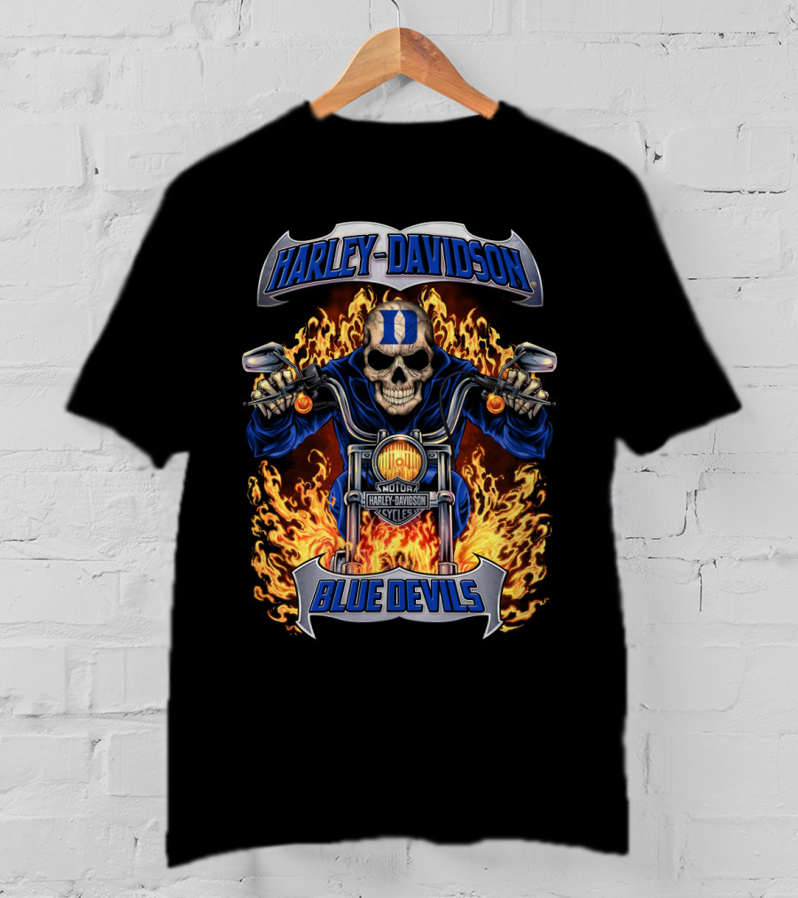 Harley Davidson Blue Devils Motorcycles Ncaa Duke T-Shirt
