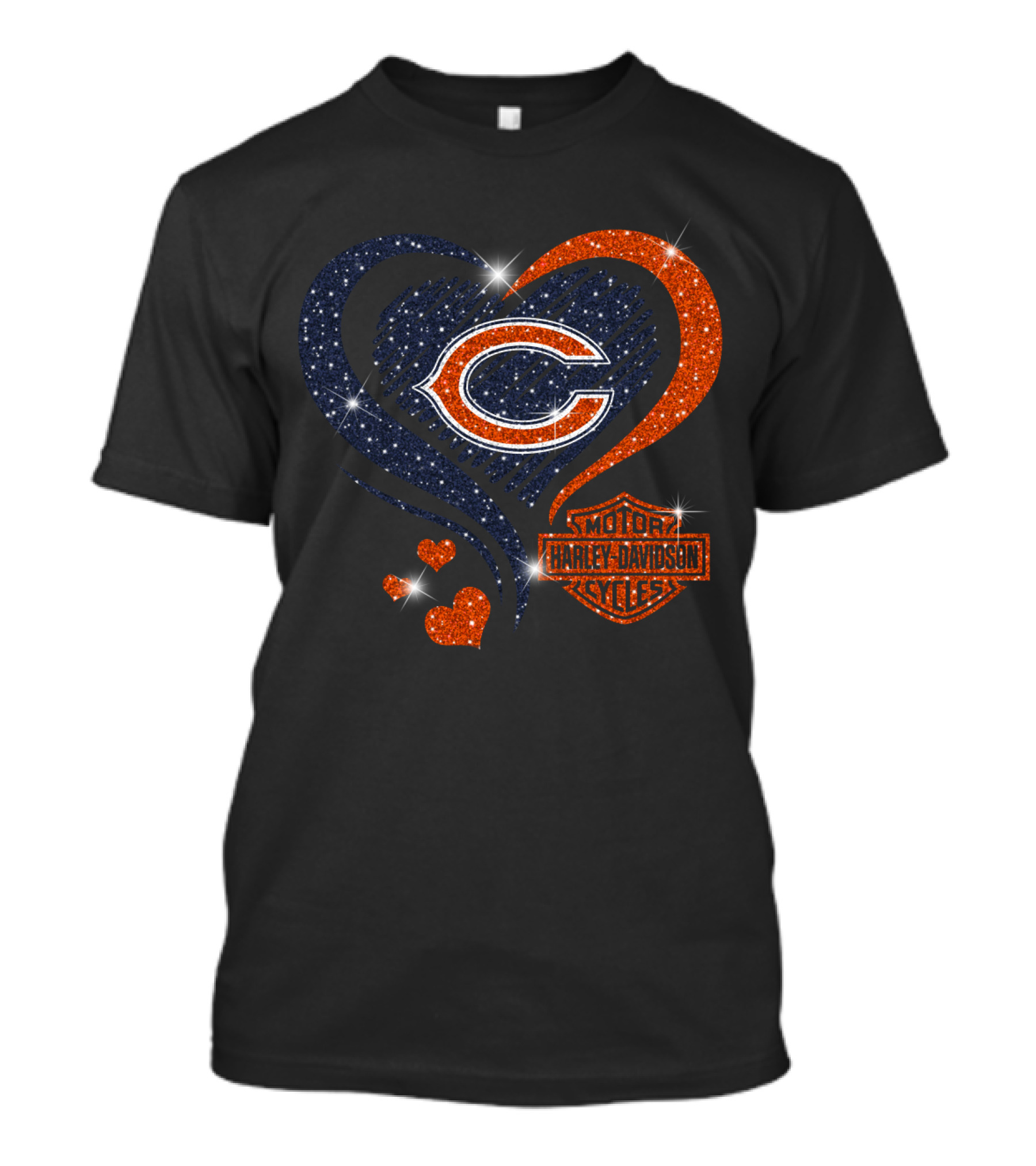 Chicago Bears Heart Harley Davidson T-Shirt