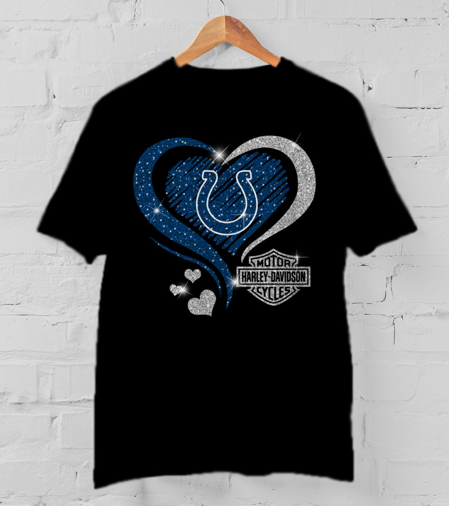 Harley Davidson Heart Indianapolis Colts T-Shirt
