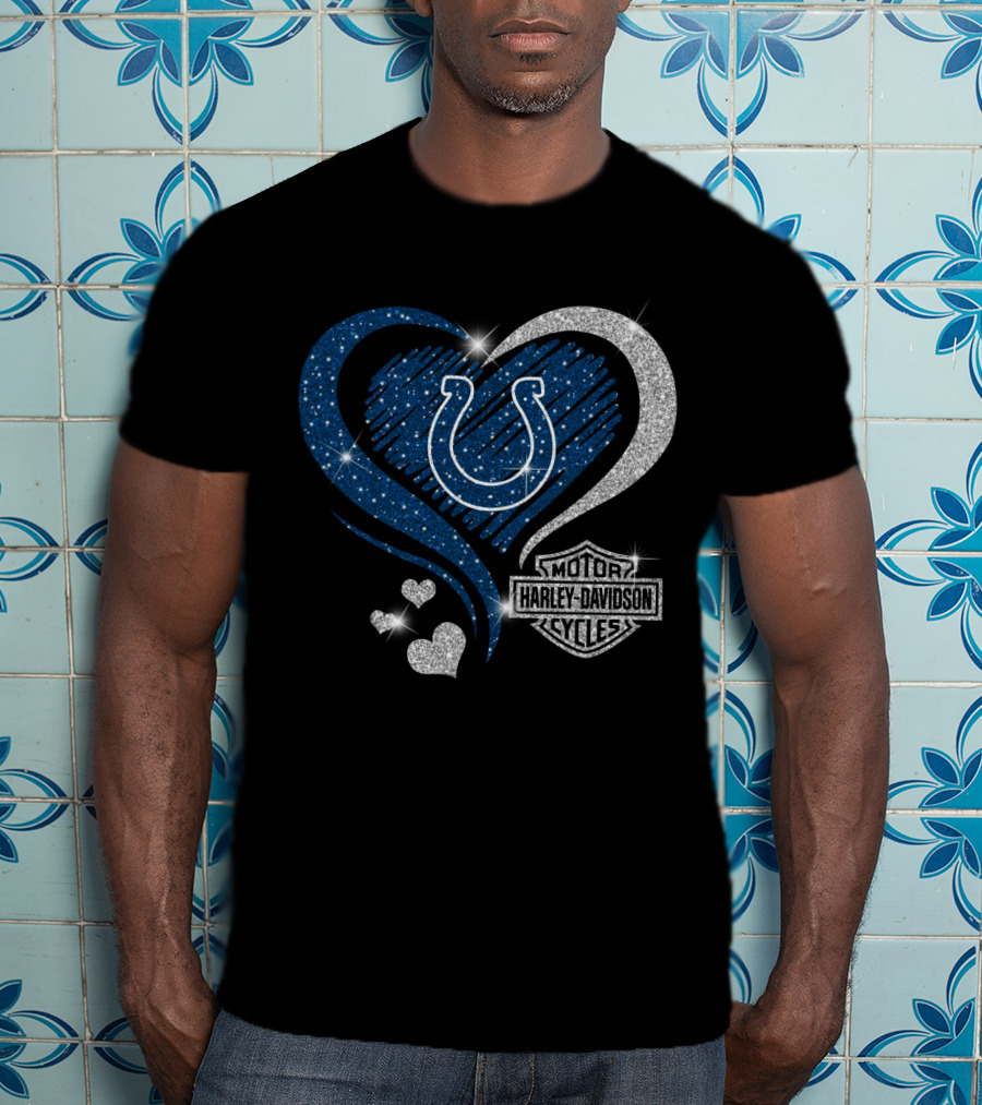 Harley Davidson Heart Indianapolis Colts T-Shirt