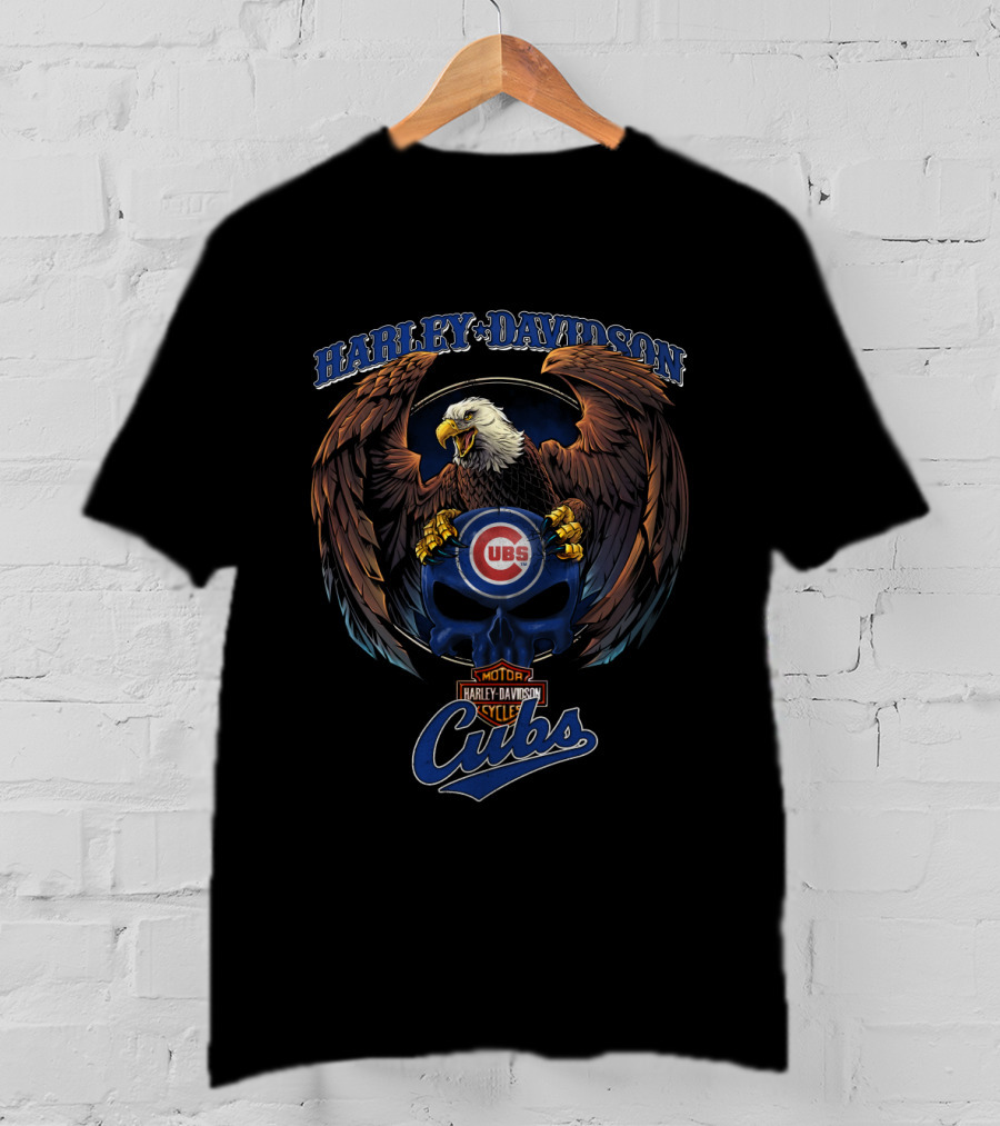 Harley Davidson Cubs Eagle Hl01 Mlb Chicago Cubs T-Shirt