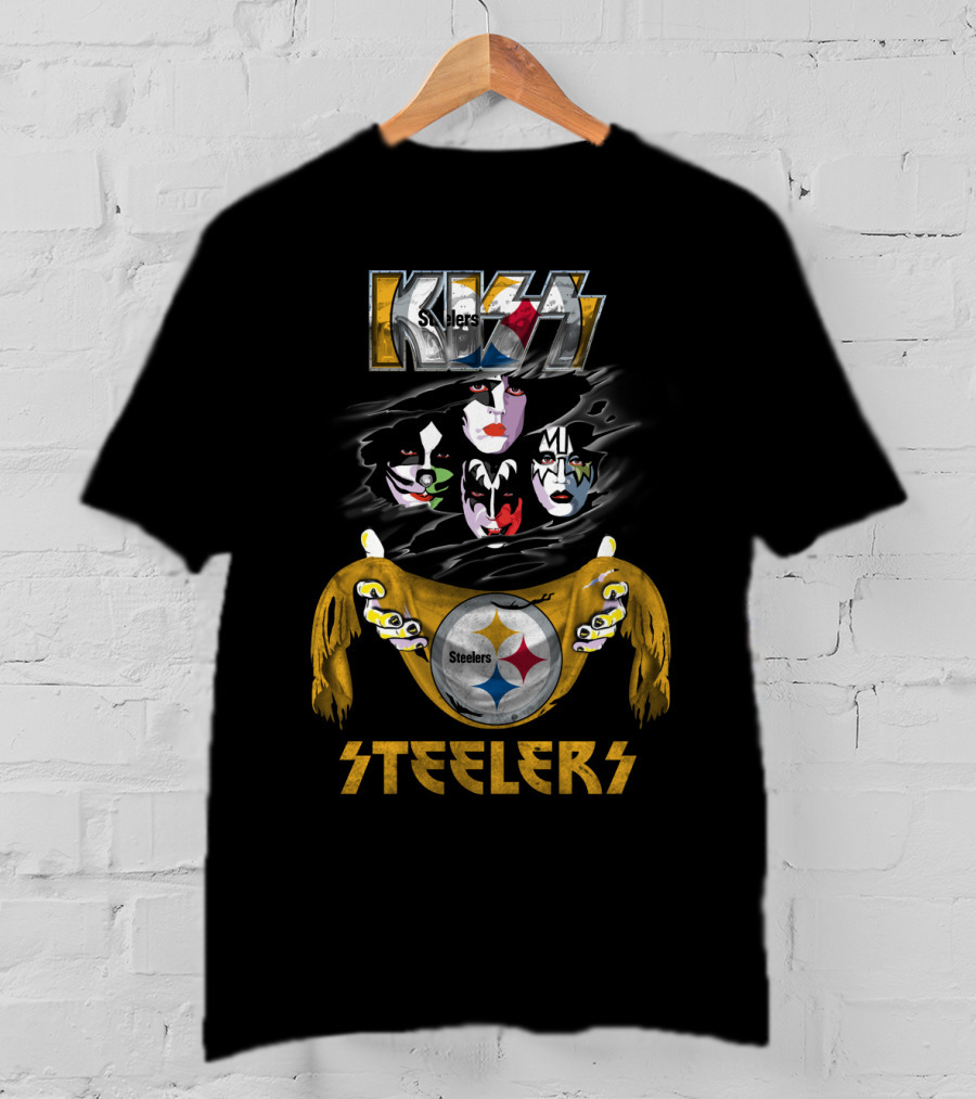Kiss Steelers Pittsburgh Nfl Champs Fusion Band Tribute T-Shirt