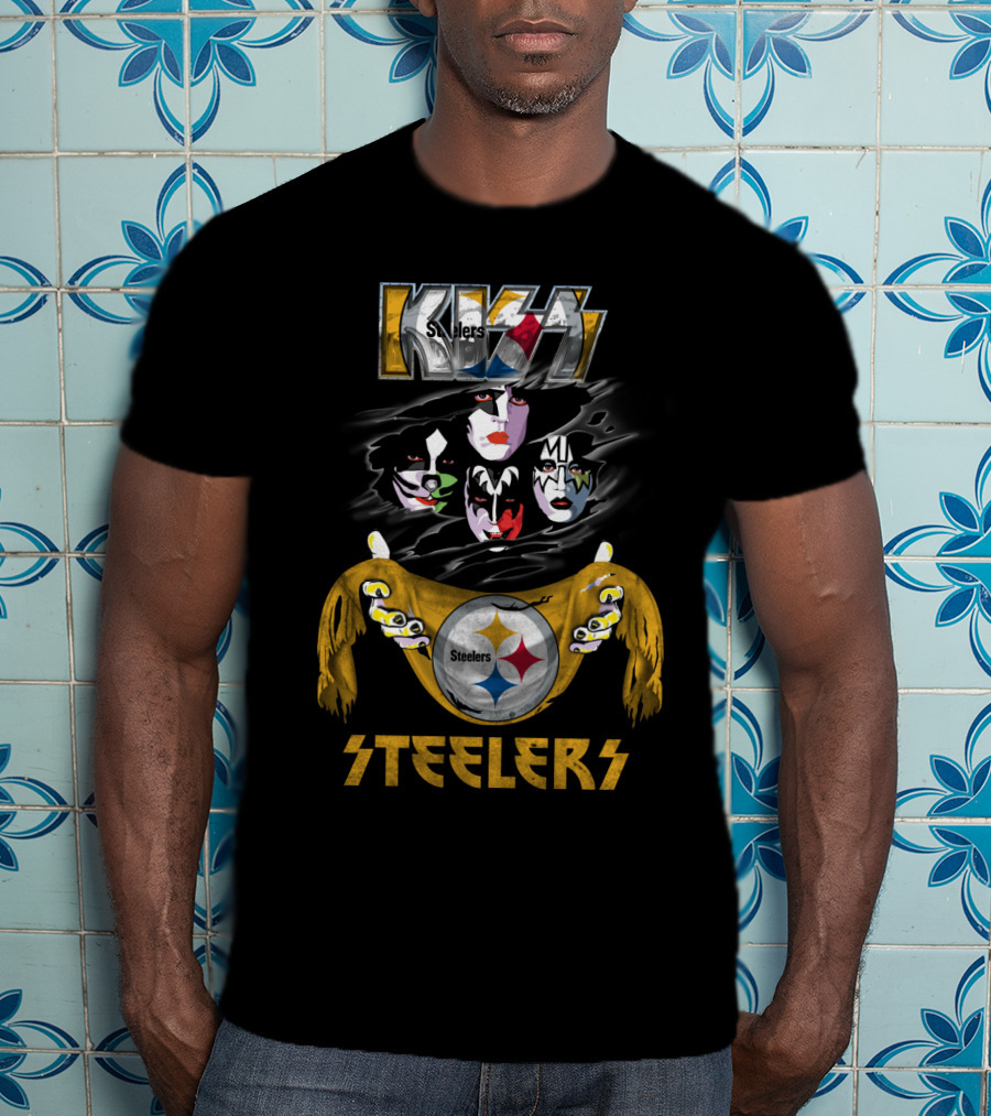 Kiss Steelers Pittsburgh Nfl Champs Fusion Band Tribute T-Shirt