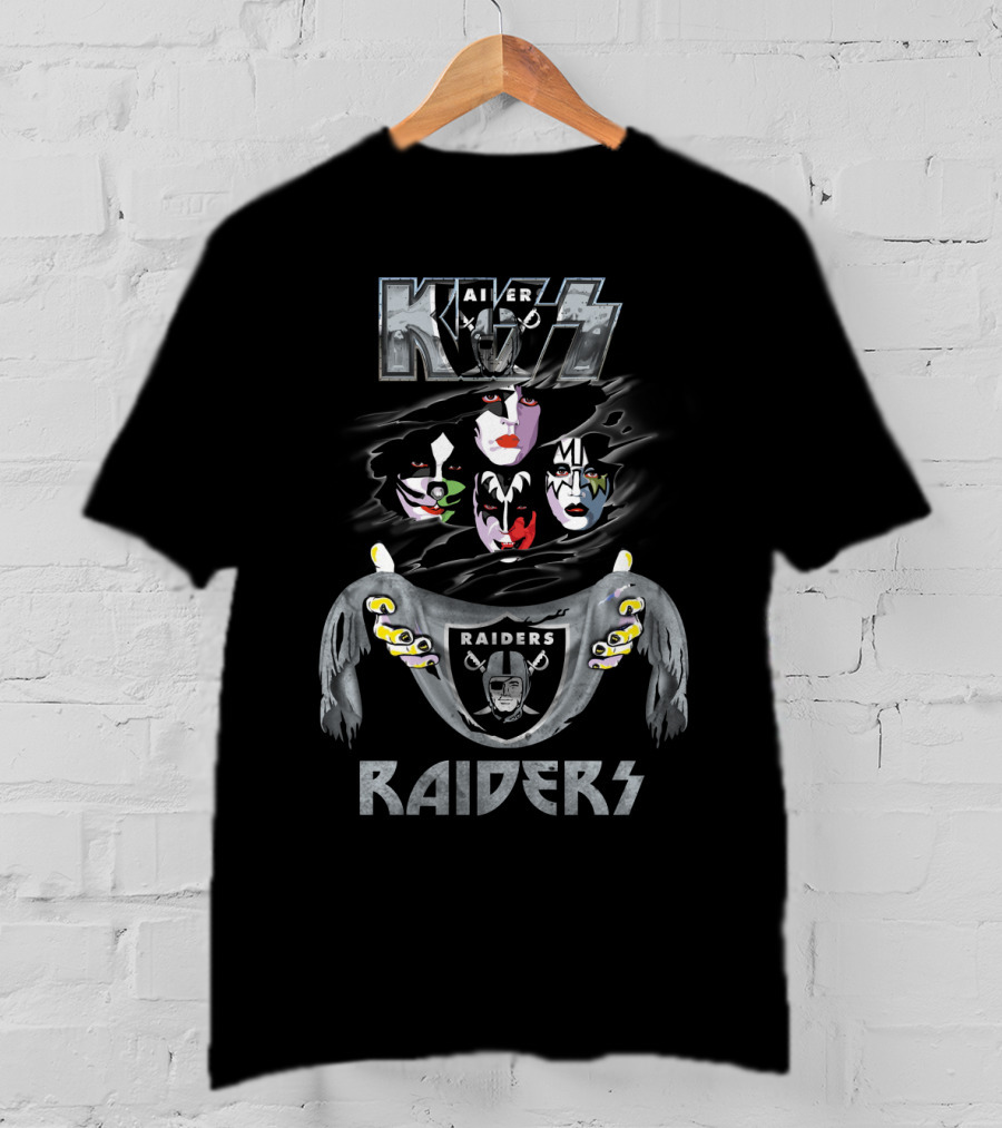 KISS Oakland Raiders Rock Band Football Fan T-Shirt