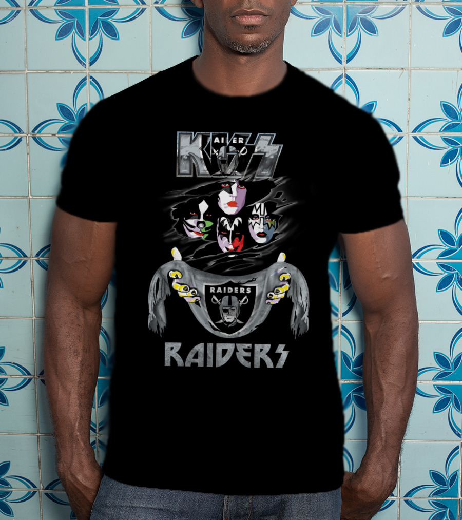 KISS Oakland Raiders Rock Band Football Fan T-Shirt