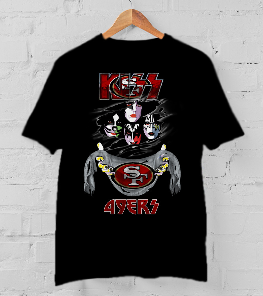 KISS San Francisco 49ers NFL Logo Fusion T-Shirt