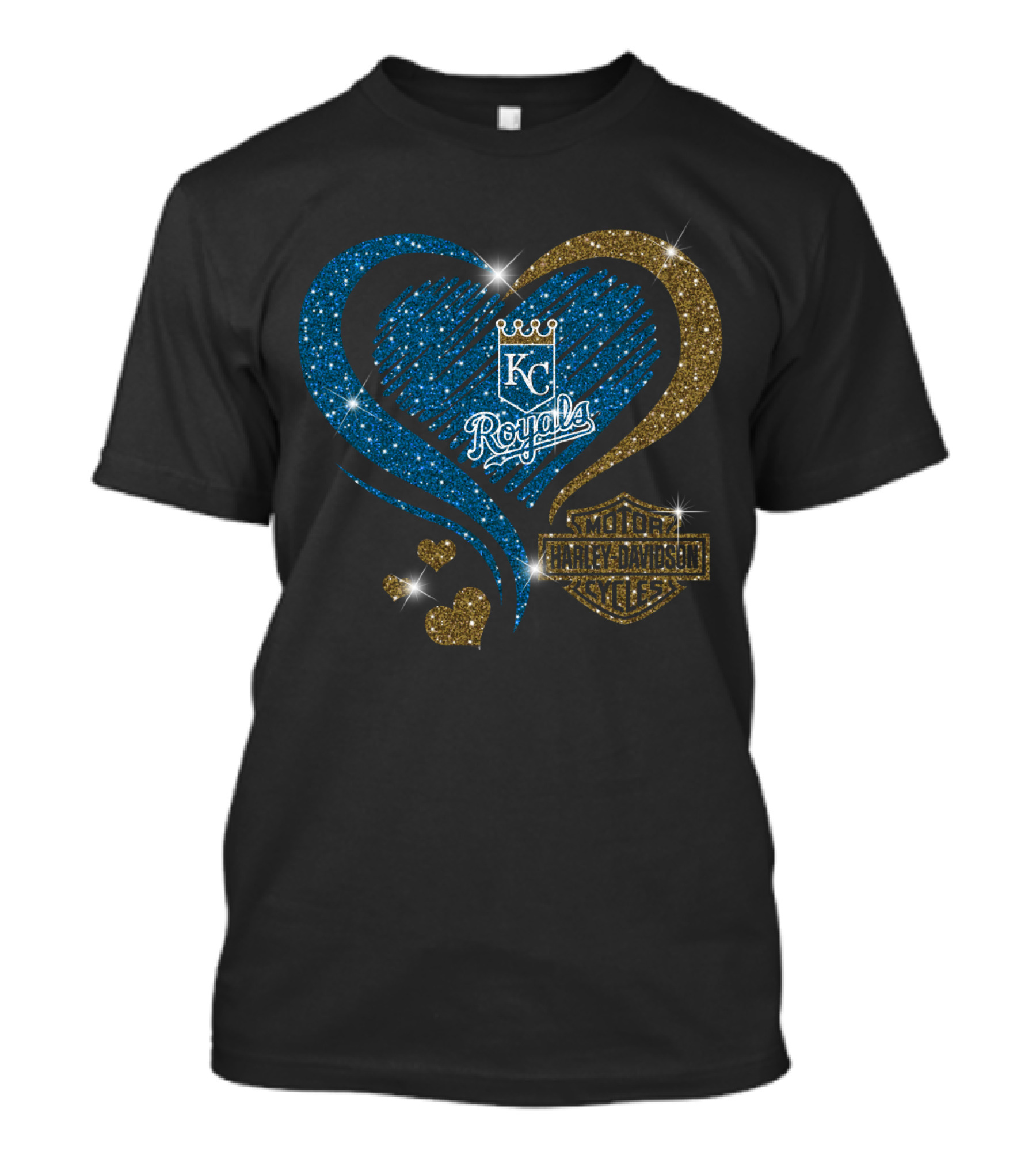 Kc Royals Harley Davidson Heart Sparkle T-Shirt