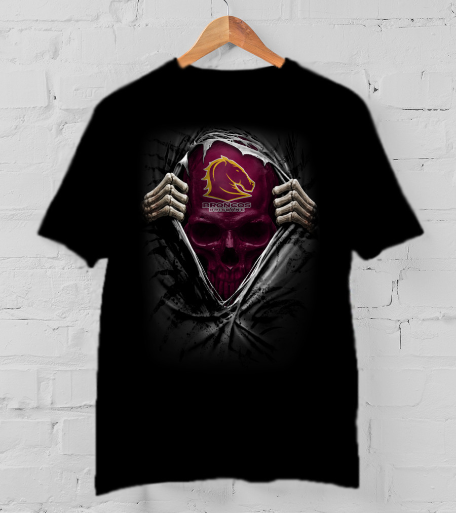 NRL Brisbane Broncos Skull T-Shirt