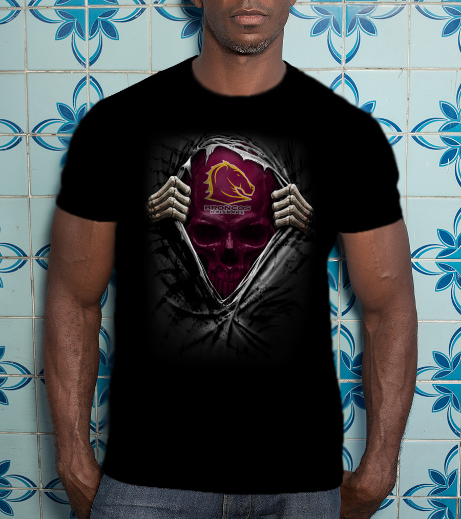 NRL Brisbane Broncos Skull T-Shirt