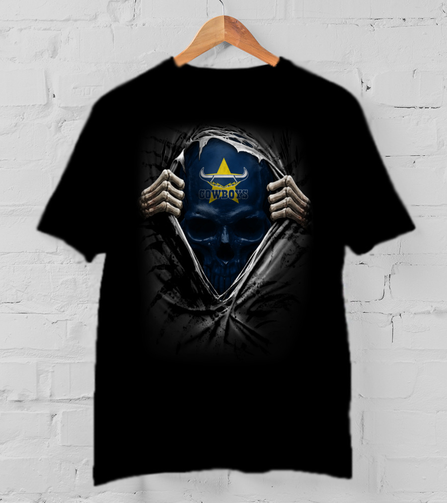 XA NRL North Queensland Cowboys Skull T-Shirt