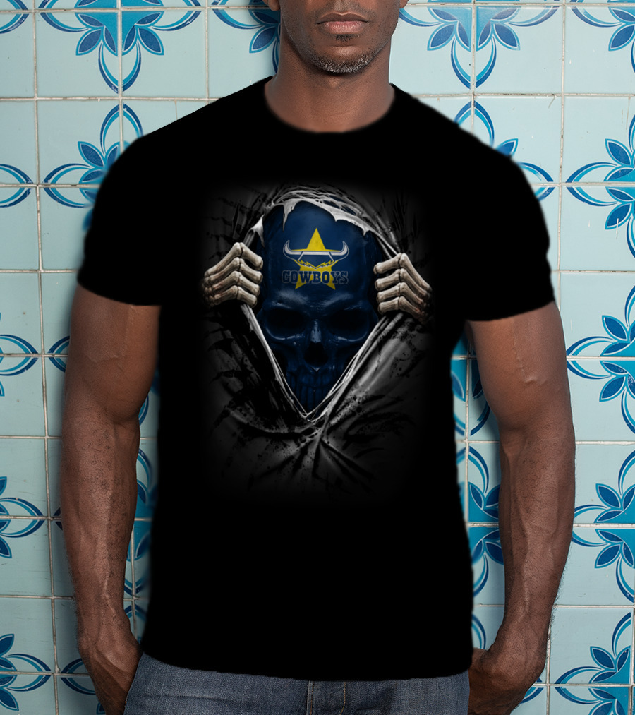 XA NRL North Queensland Cowboys Skull T-Shirt