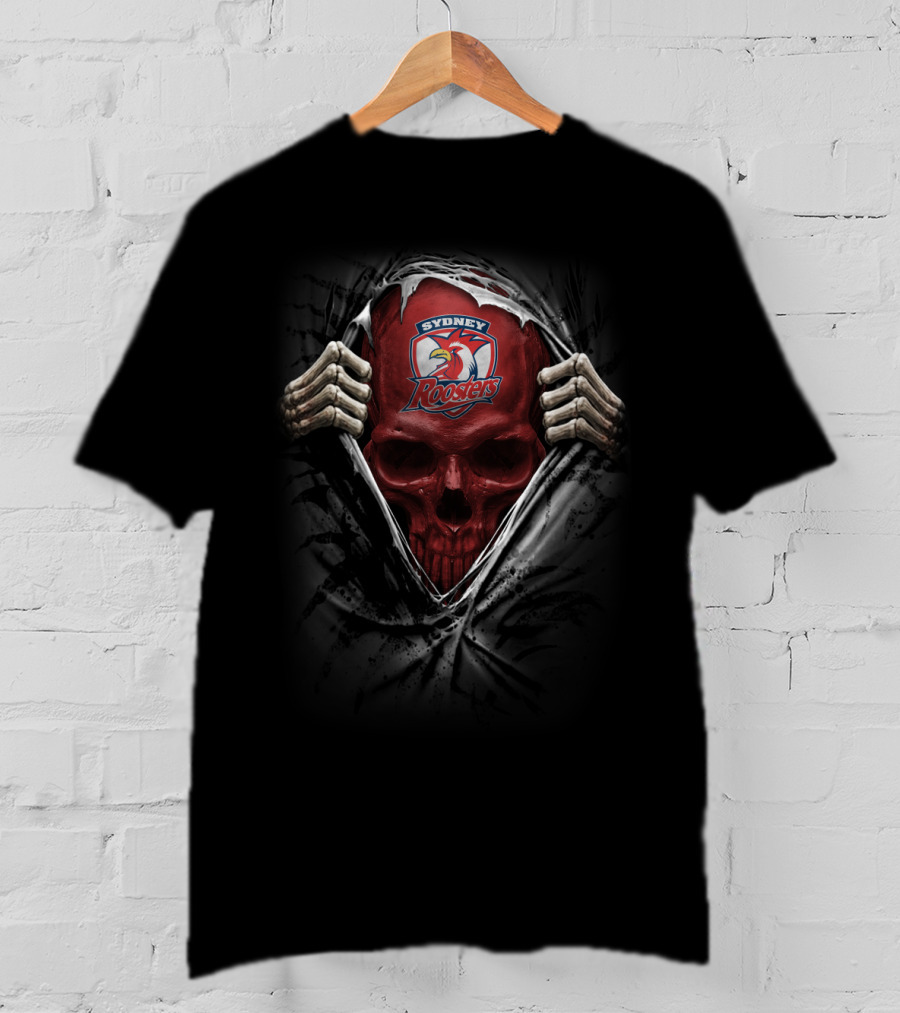 Sydney Roosters Skull Logo NRL T-Shirt