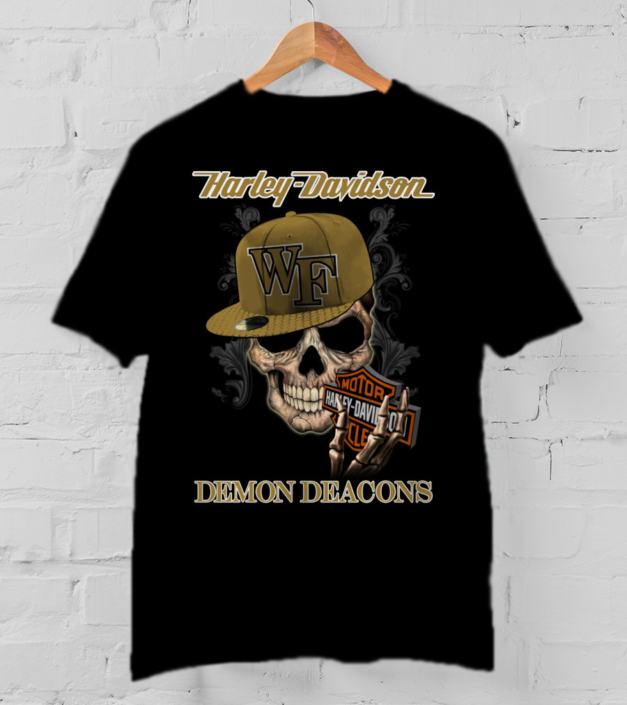 Harley Davidson Wf Skull Motorcycles Demon Deacons T-Shirt