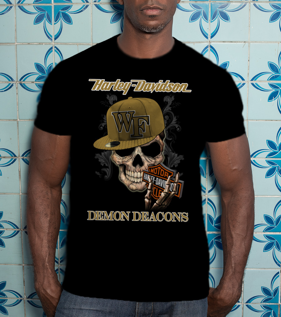Harley Davidson Wf Skull Motorcycles Demon Deacons T-Shirt