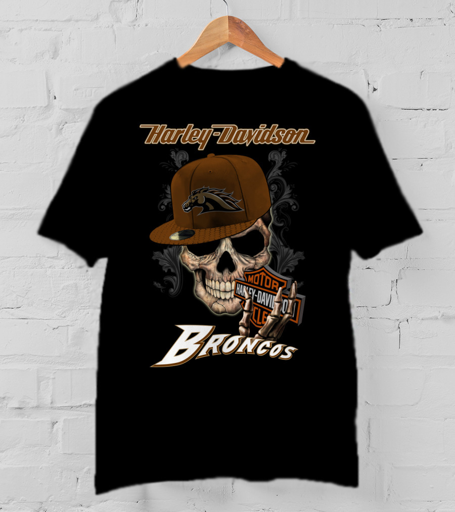 Harley Davidson Western Michigan Broncos Skull T-Shirt